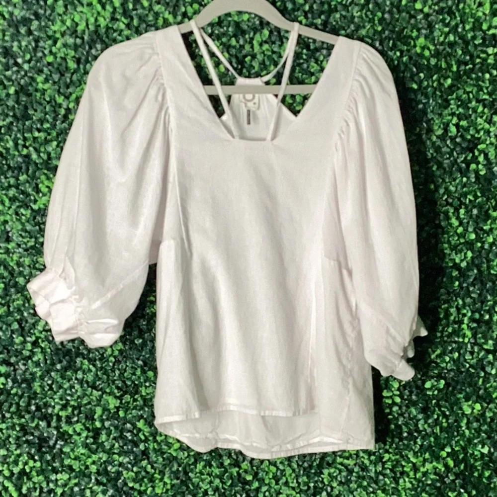 Anthropologie Akemi + Kin Sylvia Bat Sleeve puff sleeves Top Sz XS